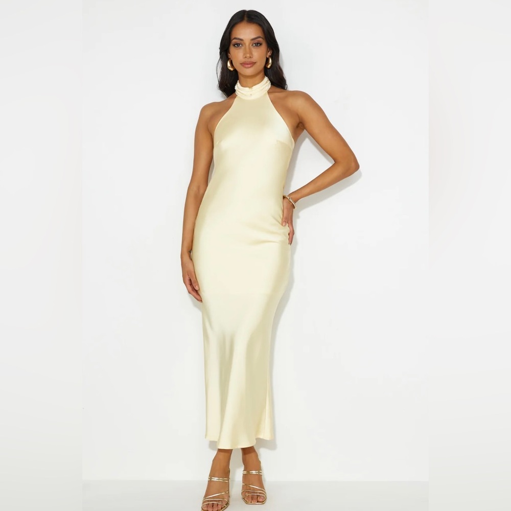 Hello Molly Say I Do Maxi Dress Yellow Size Medium